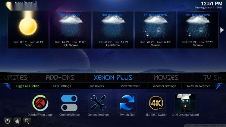 Interfața unui Build Kodi